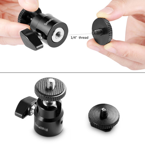 Phụ Kiện Quay SmallRig 1/4&quot; Camera Hot shoe Mount with Additional 1/4&quot; Screw (2pcs Pack)2059 - Hàng Nhập Khẩu