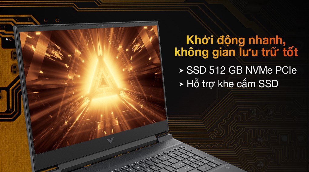 Laptop HP VICTUS 16 e0170AX R7 5800H/8GB/512GB/4G RTX3050Ti/16.1"F/144Hz/Win11//Đen - Hàng chính hãng