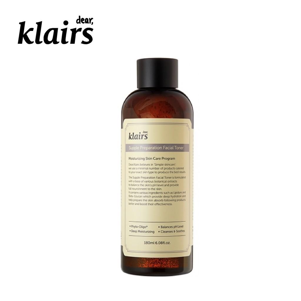 Nước hoa hồng Dear, Klairs Supple Preparation Facial Toner 180ml