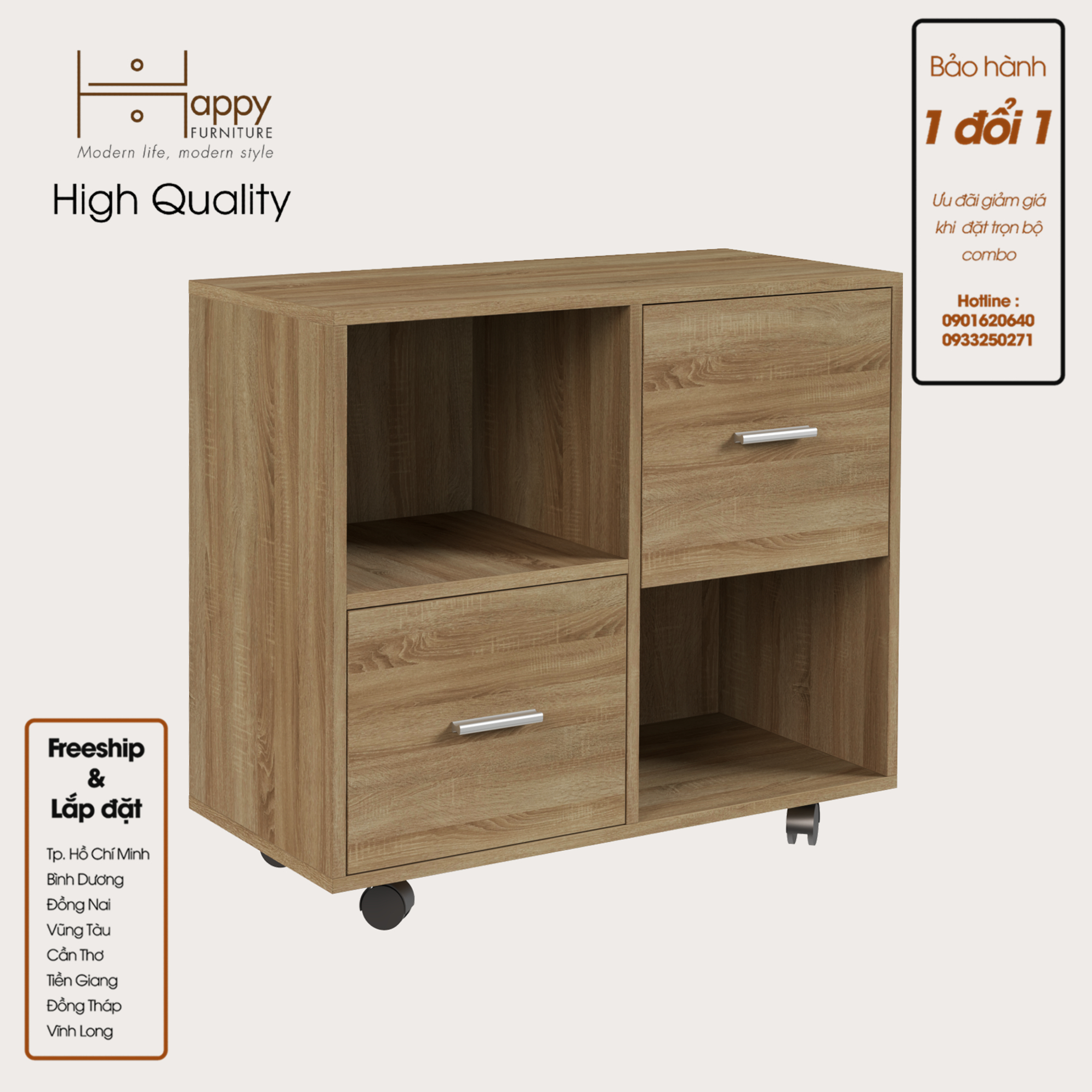 [Happy Home Furniture] COMFEE, Tủ đựng hồ sơ 2 tầng ,  80cm x 40cm x 66cm ( DxRxC), THK_014