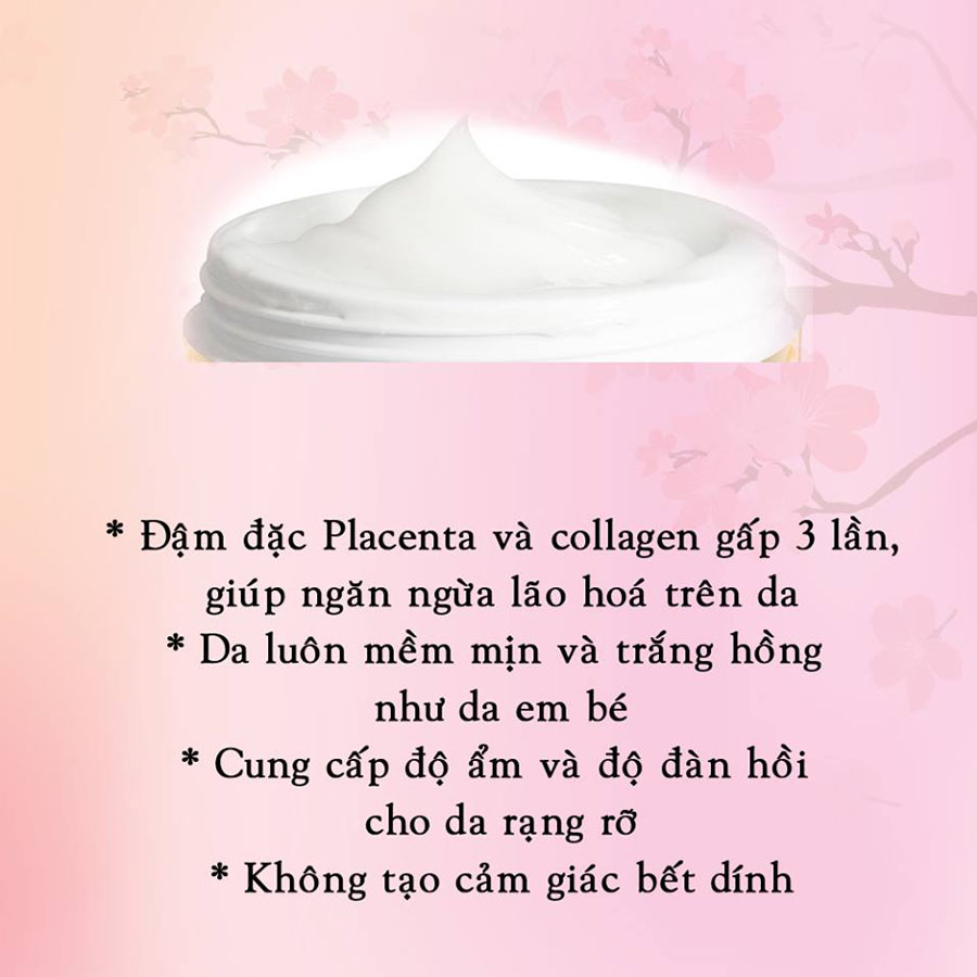 Kem Dưỡng Trắng, Chống Lão Hóa Từ Nhau Thai Và Collagen Từ Nhật Bản White Label Premium Placenta Rich Gold Cream Hũ 60gr