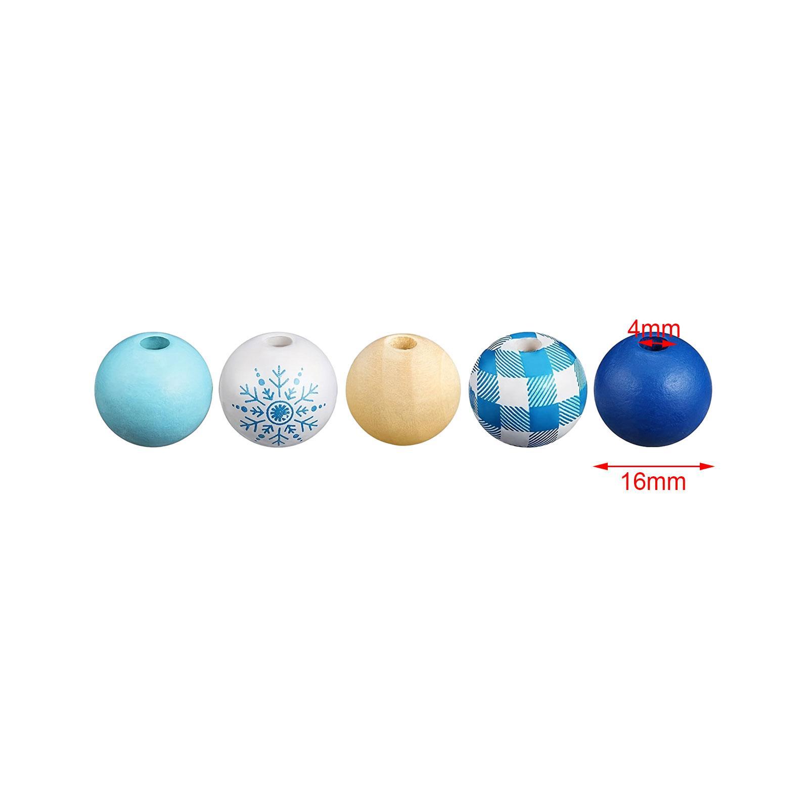 50x Winter Wooden Beads Loose Spacer Beads Decoration Kids Adults Snowflake Craft Beads for Jewelry Making Findings Bracelets