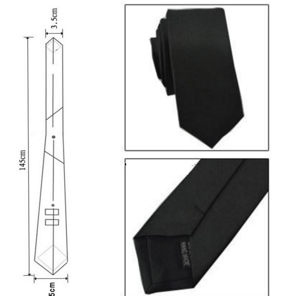 Combo 1 chiếc Cà Vạt Lụa Bản 5cm và 1 nơ lụa thời trang nam nữ (đen)