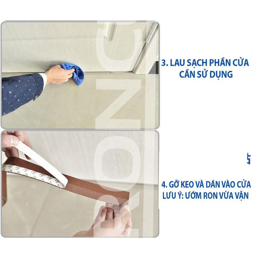 2 Mét Gioăng Cửa Ron Cao Su Dán Khe Hở Chân Cửa Ngăn Bụi Nước Côn Trùng - Gioăng dán cửa cao su cắt độ dài theo yêu cầu