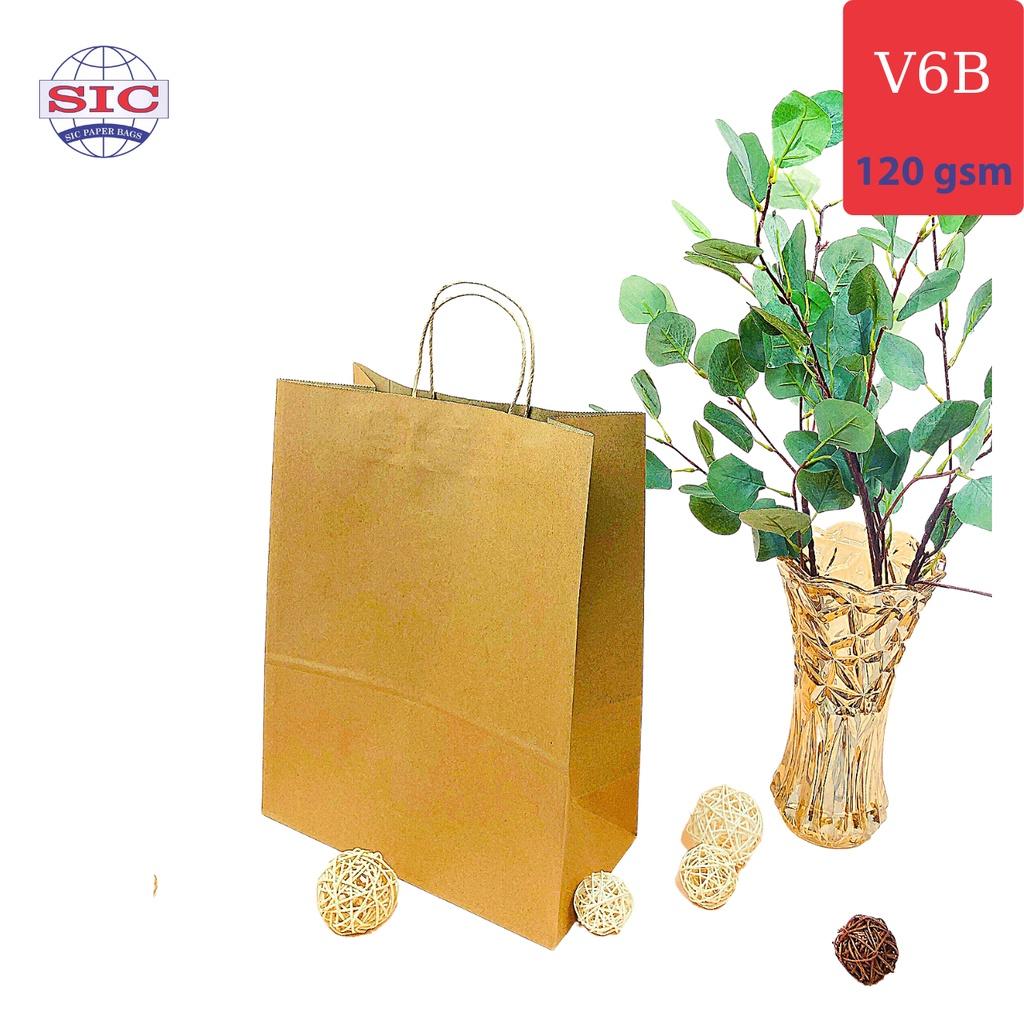 100 CHIẾC TÚI GIẤY KRAFT V6B: 33x17.5x43 cm CÓ QUAI