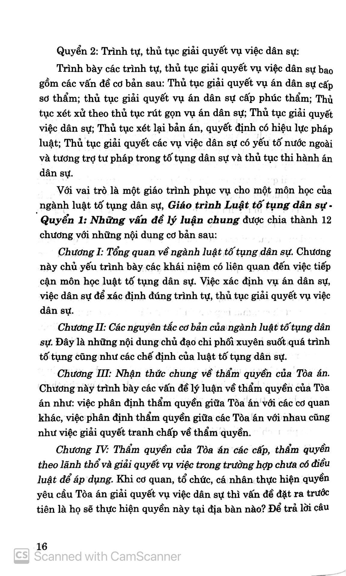 Giáo Trình Luật Tố Tụng Dân Sự - Quyển I: Những Vấn Đề Lý Luận Chung