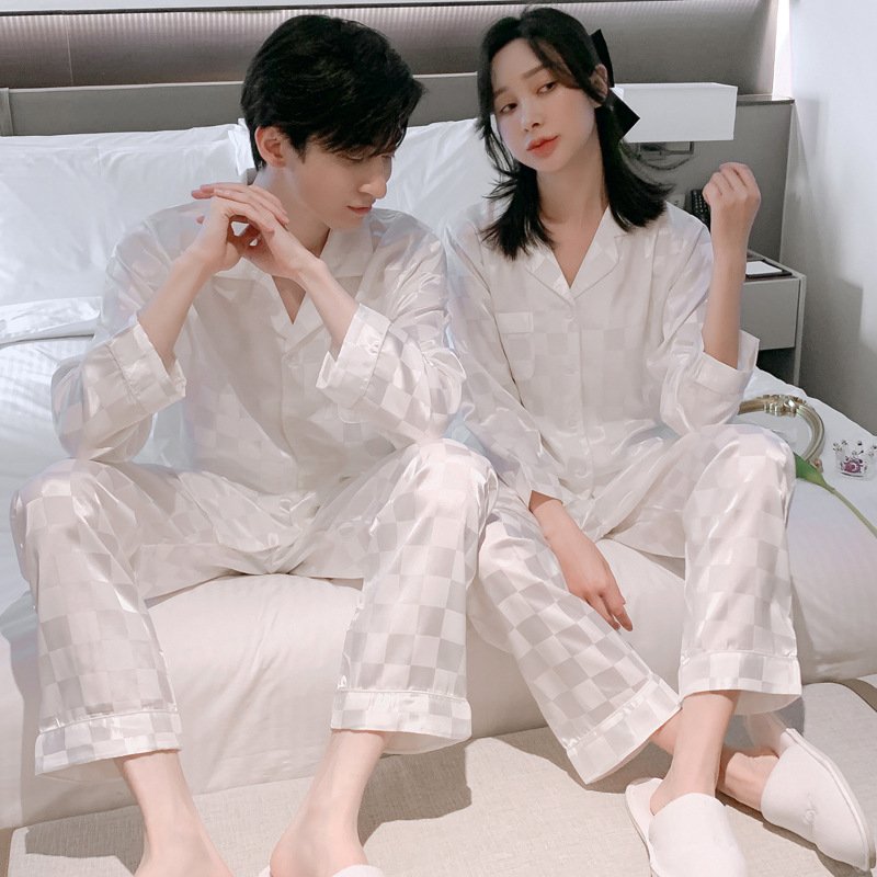 Đồ bộ Pyjama Nam chất liệu phi bóng rũ mềm mại,nền caro đơn giản tao nhã 88227