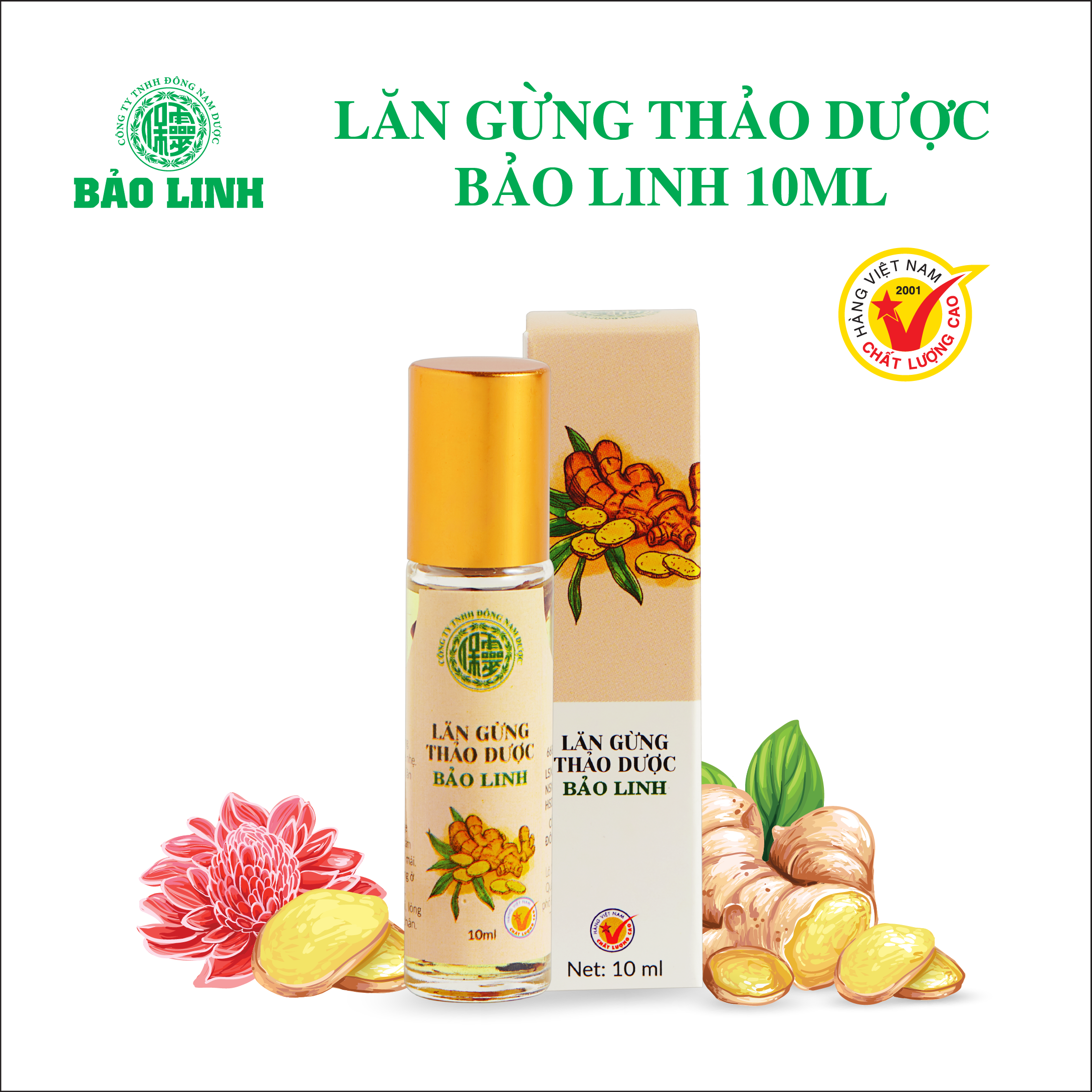 Dầu Lăn Gừng Thảo Dược 10ml