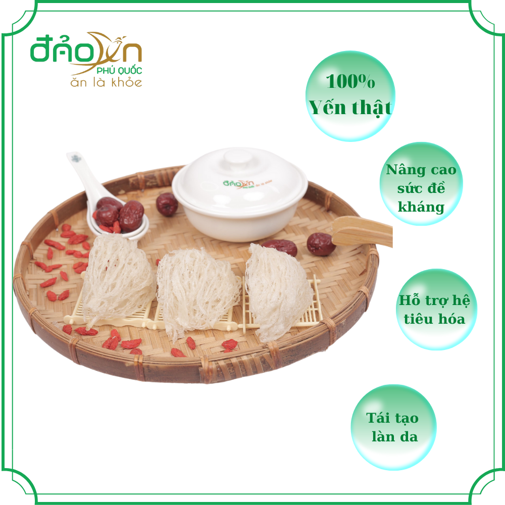 Yến sào Đảo Yến Phú Quốc -Tổ yến Trắng tinh chế nguyên sợi, 100% khai thác tại đảo Phú Quốc, tốt cho bà bầu và bé