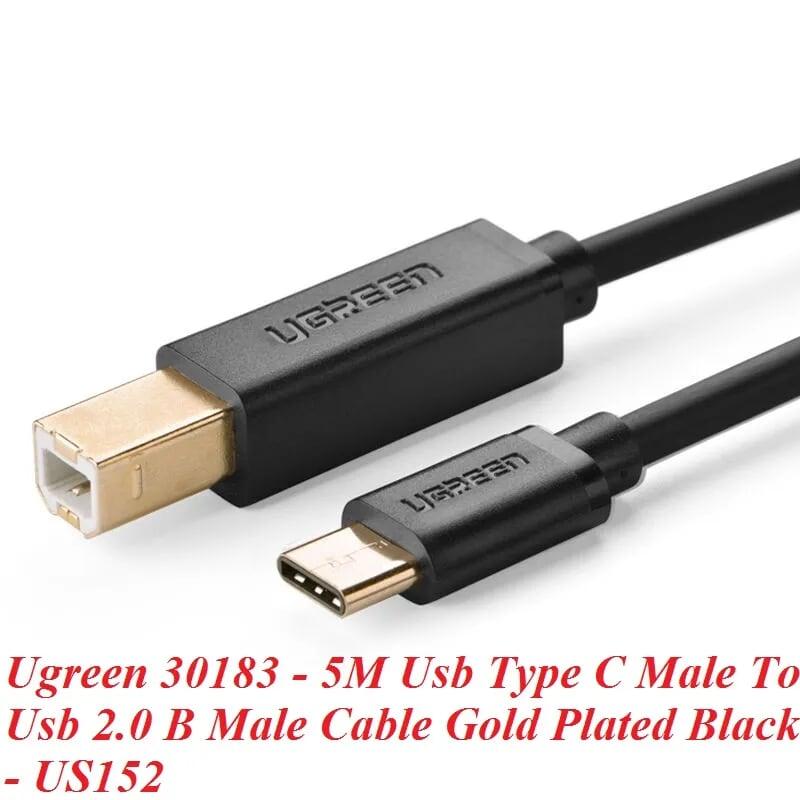 Ugreen UG30183US152TK 5M màu đen Dây USB Type-C sang USB 2.0 đầu mạ vàng - HÀNG CHÍNH HÃNG