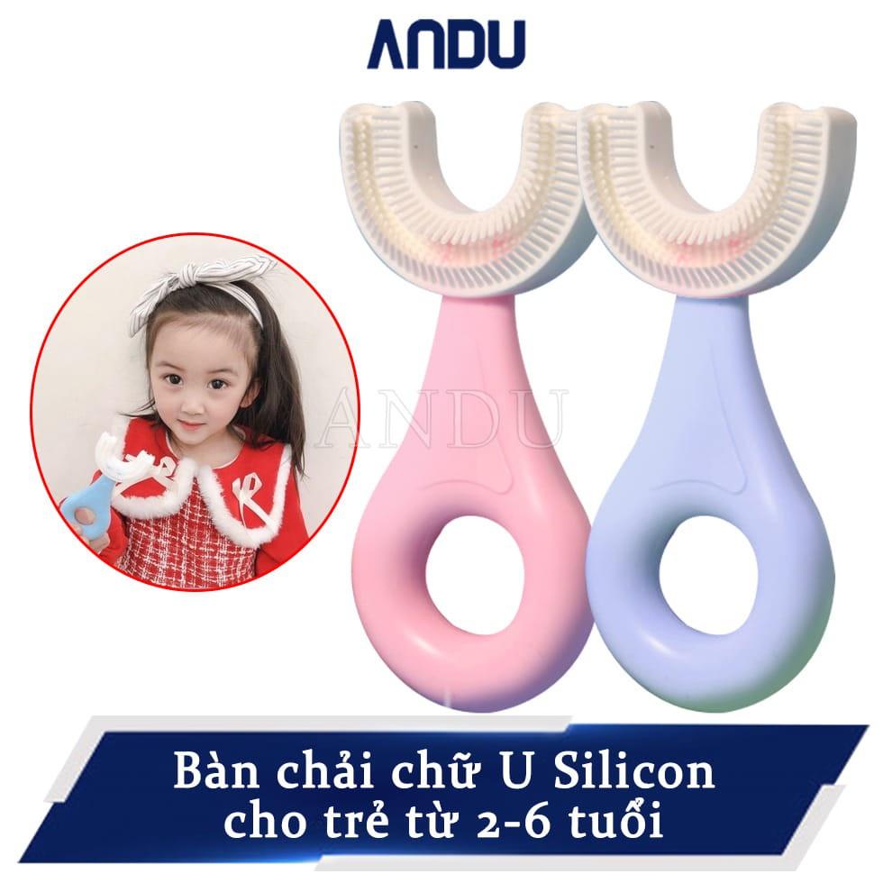 Bàn Chải Đánh Răng Chữ U Cho Bé Bàn Chải Silicon Thông Minh Cao Cấp Cho Bé Từ 2 - 6 Tuổi