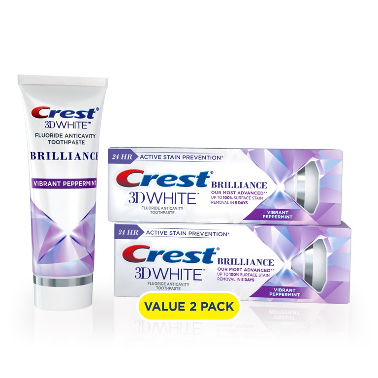 Set 2 hộp kem đánh răng Crest 3D White Brilliance Toothpaste ( 116g / hộp )