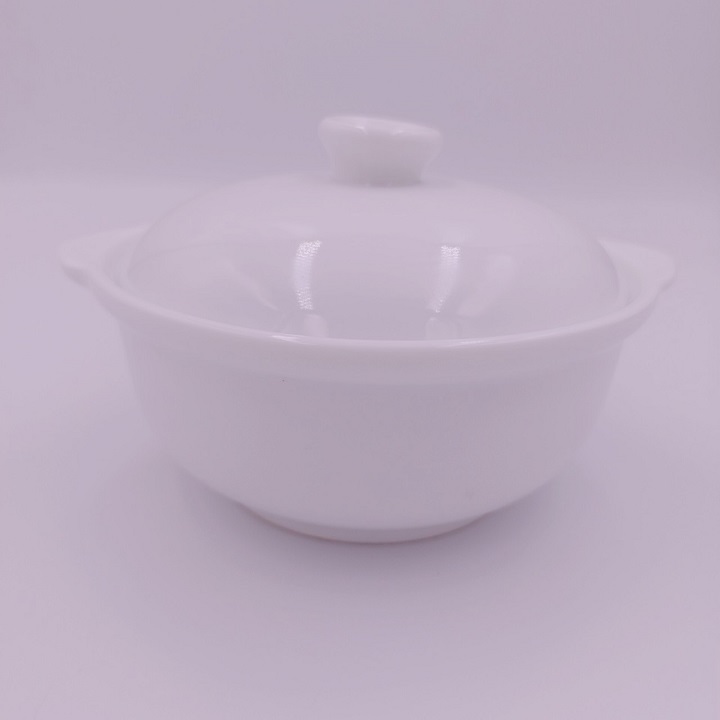 Bát 2 tai có nắp đựng súp, chưng đồ ăn dặm size 5 inch tặng kèm thìa sứ cao cấp