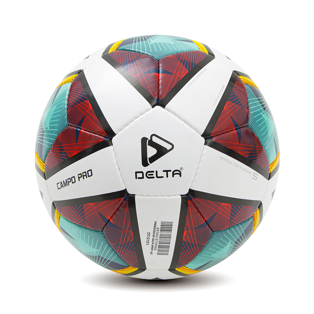 Bóng đá ngoài trời khâu tay DELTA 9968-5K size 5 tiêu chuẩn FIFA, chất liệu da PU dùng cho 12 tuổi trở lên, chơi trên mọi loại sân.