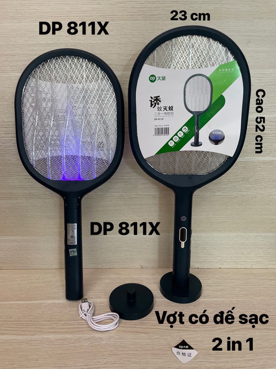 Vợt đế sạc thông minh 2 in 1 DP 811X