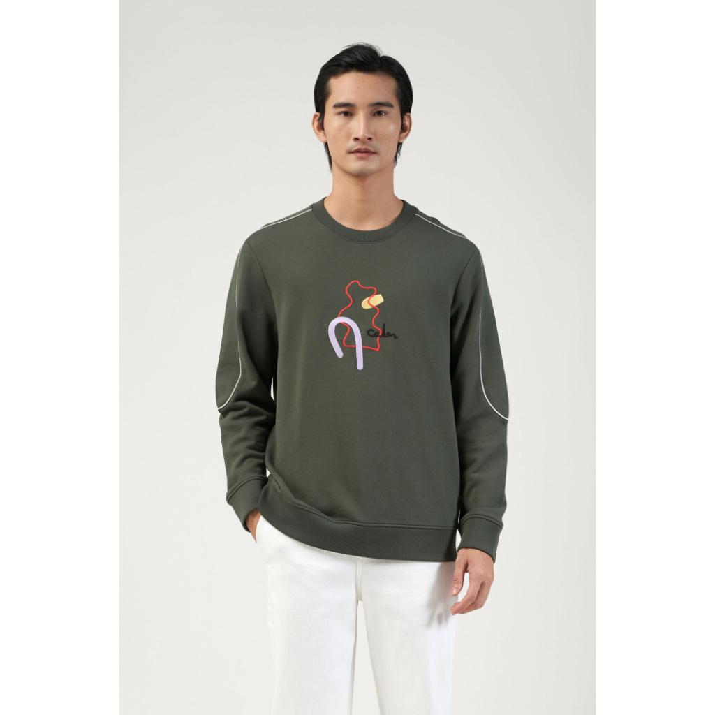 Áo Sweater Nam Thêu Phối Piping Form Regular (áo thun nỉ tay dài)- 10F22SWE005 | LASTORE MENSWEAR
