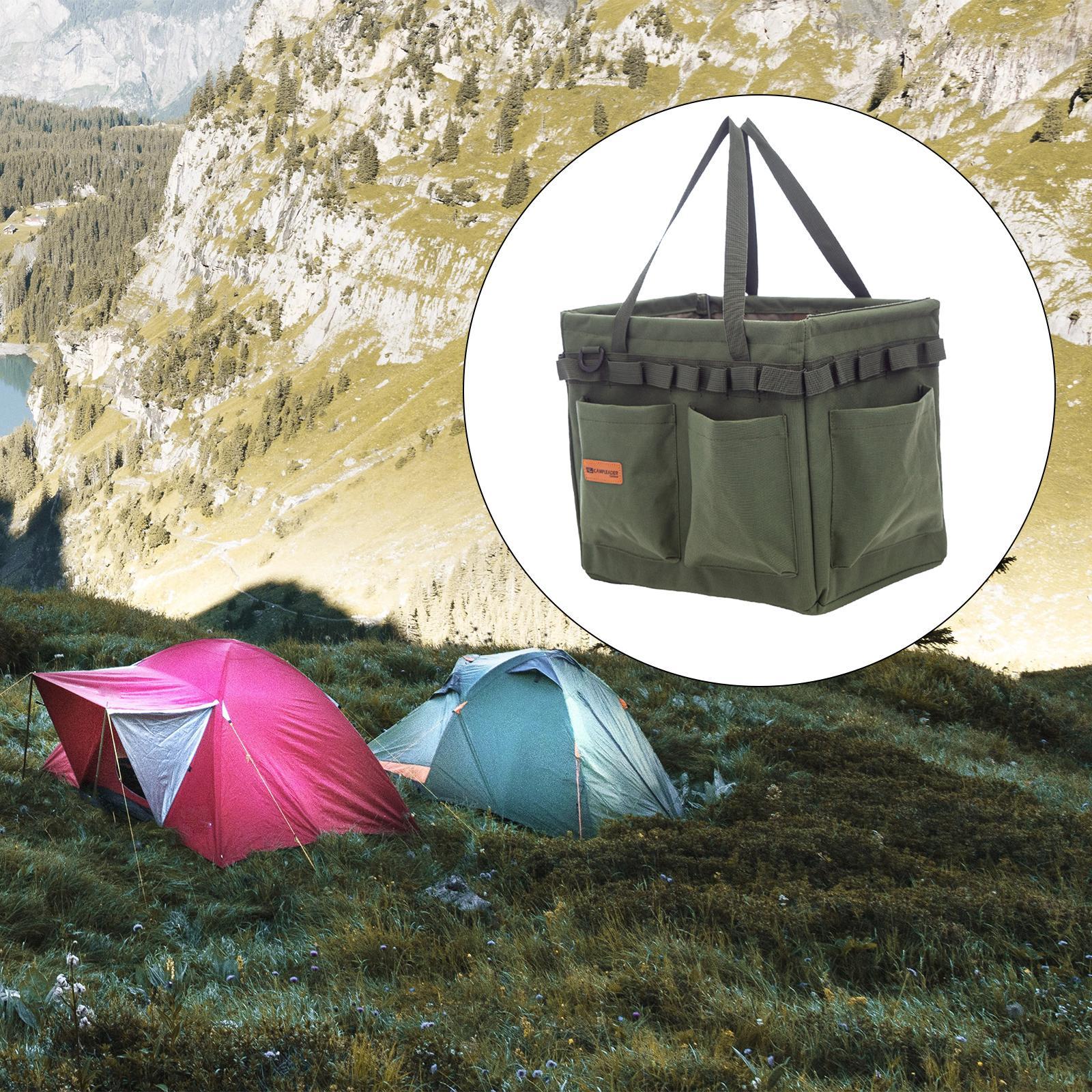 Outdoor Folding Storage Box Camping Tool Bag Green