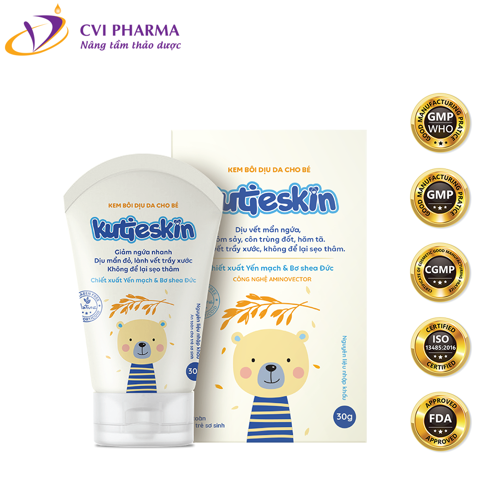 Kutieskin 30G - Kem Mẩn Ngứa, Hăm Tã Cho Bé