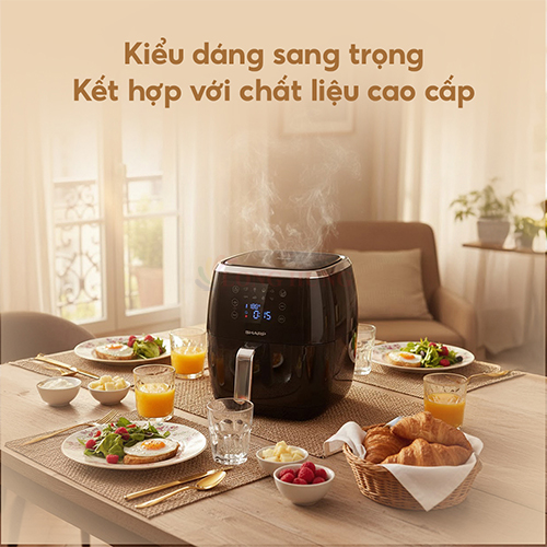 Nồi chiên không dầu điện tử Sharp 6.8 lít KF-AF68EPV - Hàng chính hãng