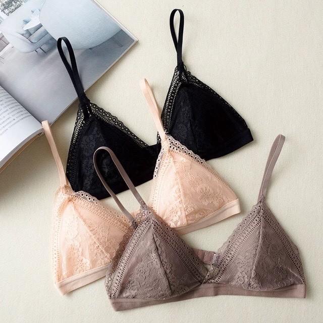 Áo Lót Bralette Ren Phong Cách Châu Âu, Mút Liền