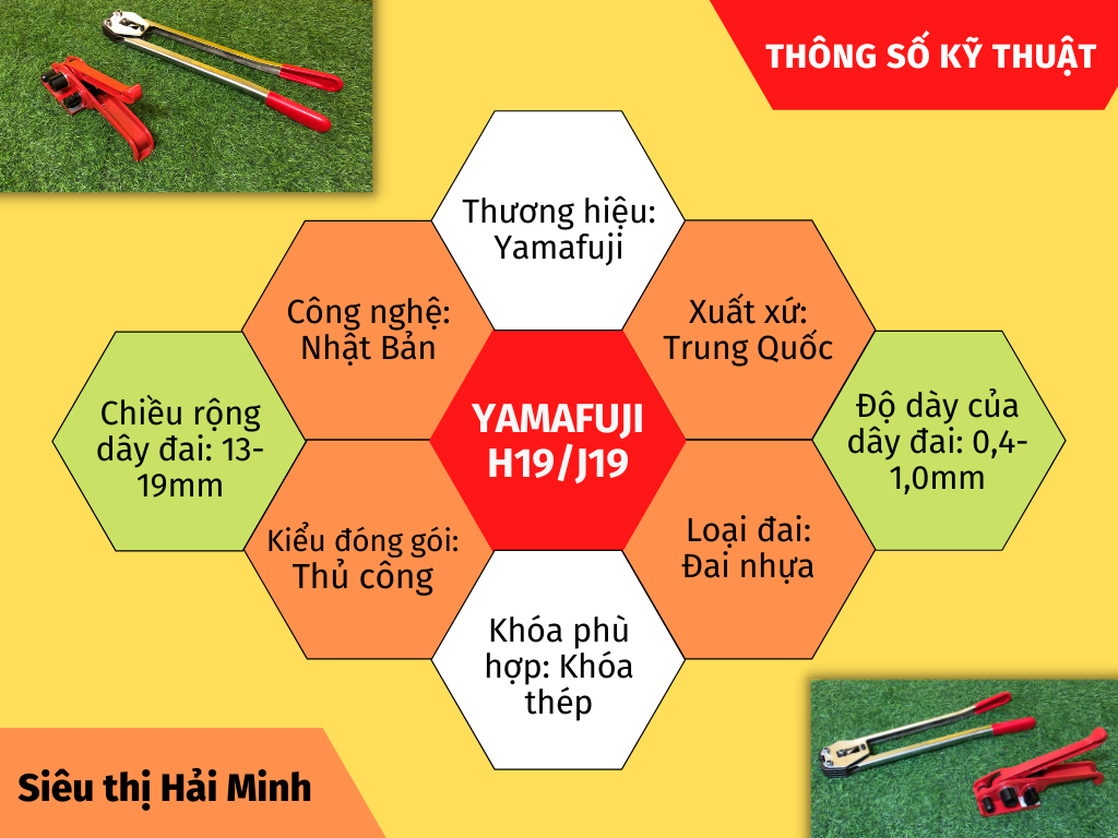 Bộ dụng cụ siết kẹp đai nhựa Yamafuji H19/J19- Hàng chính hãng