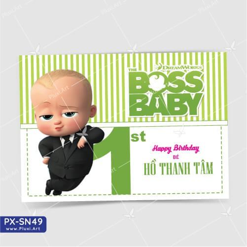 Thiệp thôi nôi – sinh nhật theo yêu cầu Pluxi