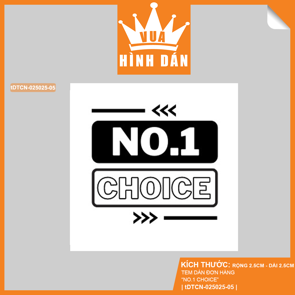 Hình ảnh Set 100/200 sticker No.1 CHOICE (2.5x2.5cm) tem dán mini LỰA CHỌN SỐ 1 dành cho shop (1.070)