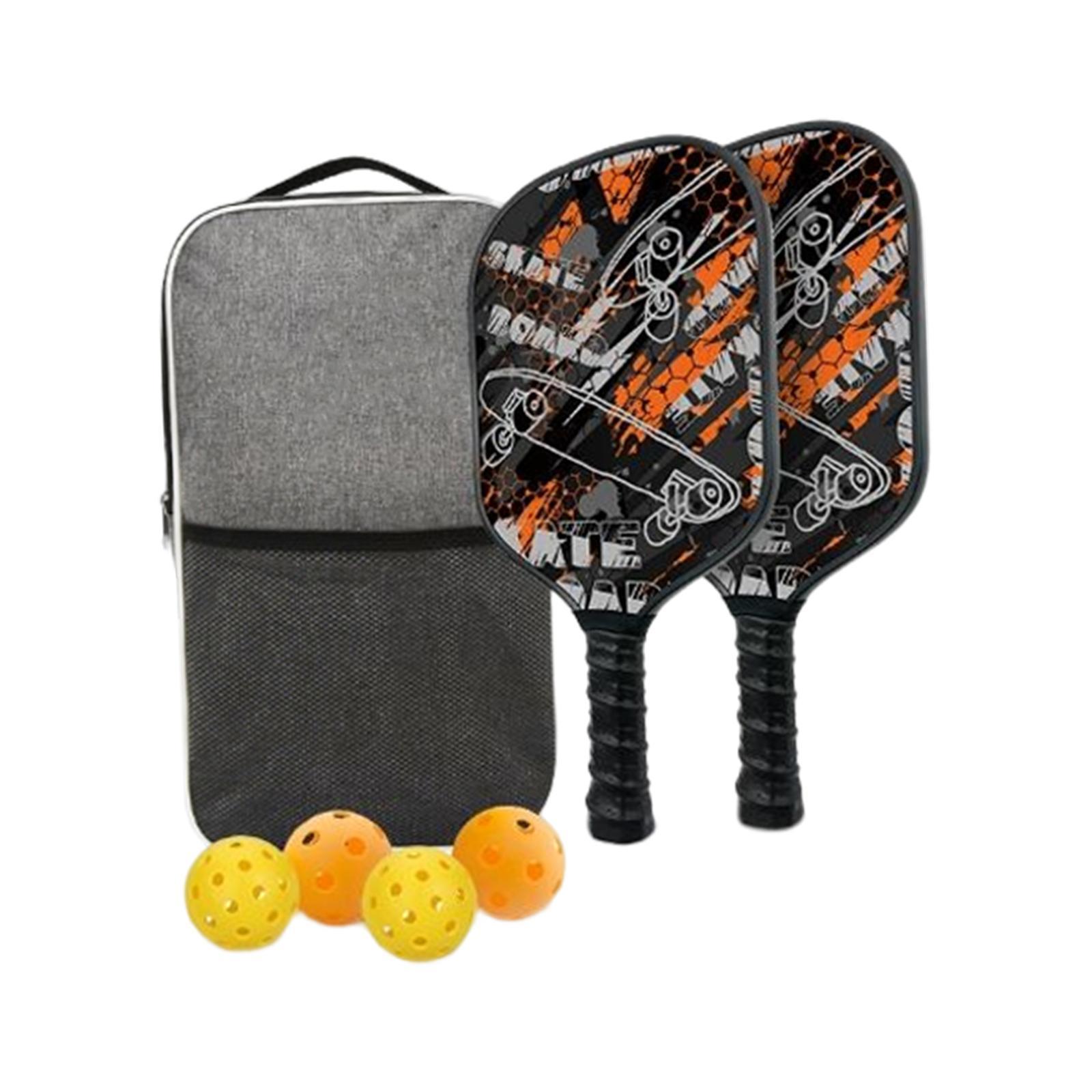 Portable Rackets 4 Pickleballs Includes 2 Rackets Pickleball Paddle Set