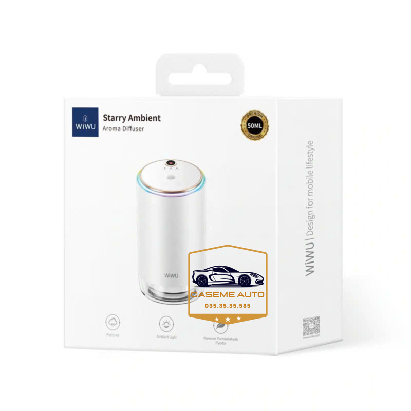 Máy Khuếch Tán Tinh Dầu Ô Tô Wi WU Starry Ambient Aroma Diffuser AR003 – Sang Trọng, Có Đèn LED, Pin 500mAh - Hàng Chính Hãng