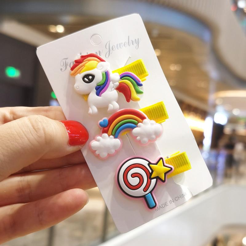 Set 3 Kẹp Tóc Hoạt Hình Xinh Xắn Cho Bé Gái