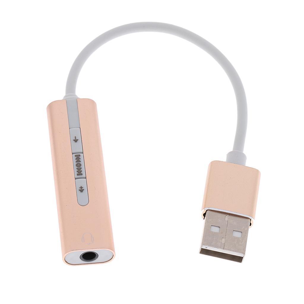 USB to 3.5mm Mic Headphone Stereo Headset Audio Adapter Sound Card