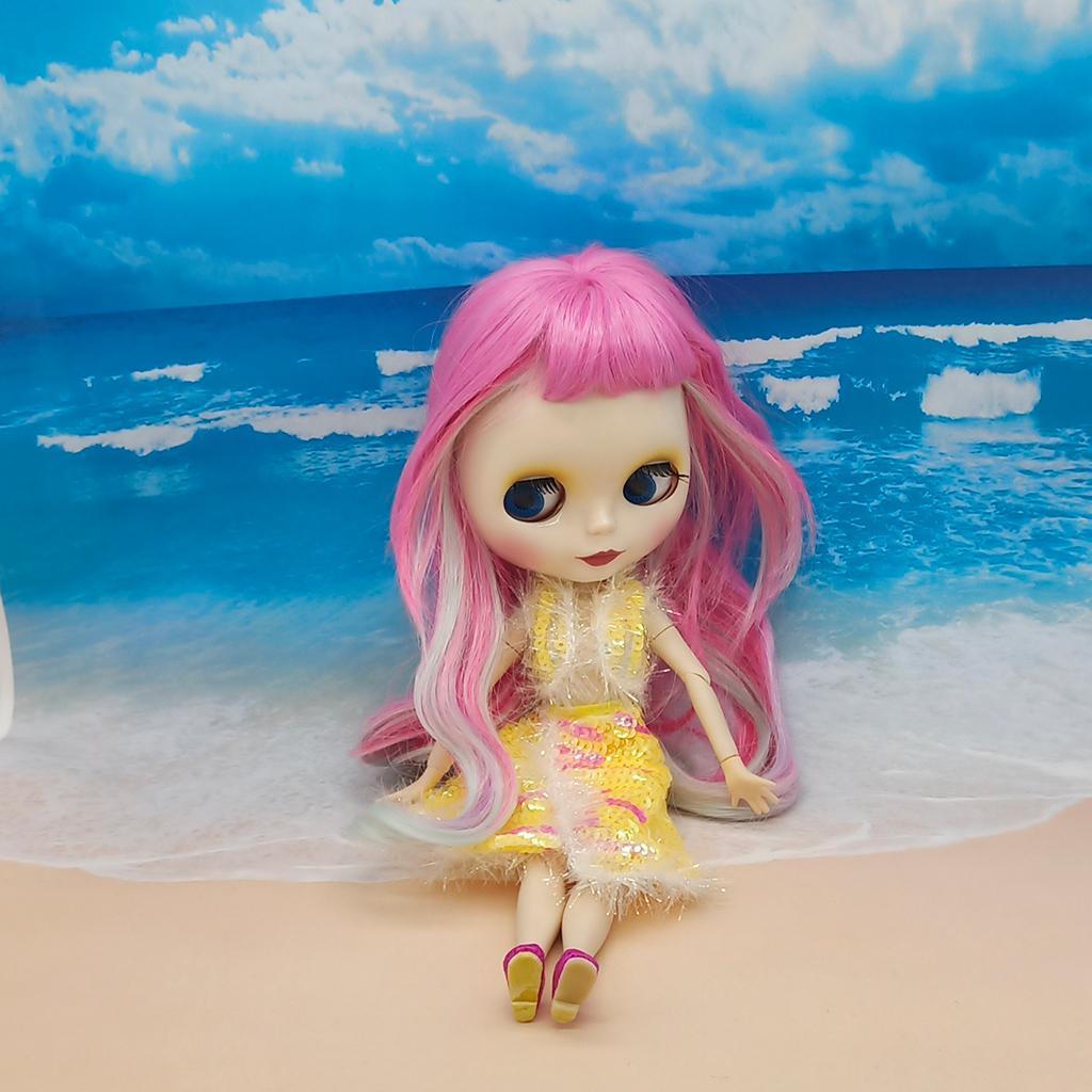 Fashion Doll Dress Top Jumpsuit Hat Set for Blythe Dolls Dress up 12inch Doll Accessory