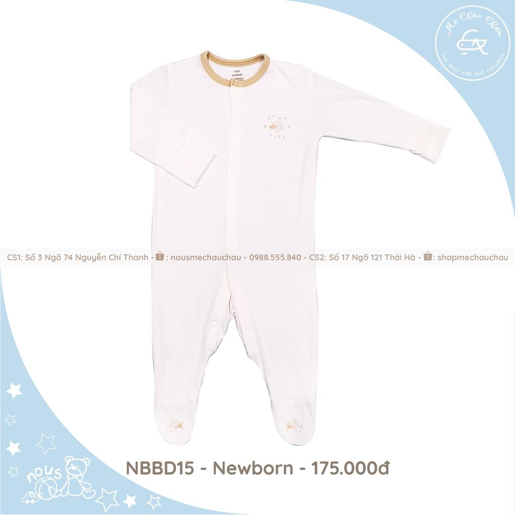 Bộ Quần Áo Sơ Sinh Nous Cài Thẳng Nous+Cài Lệch Nous+Body có Tất Nous Chất Petit Size Sơ Sinh ( Size Newborn NB)