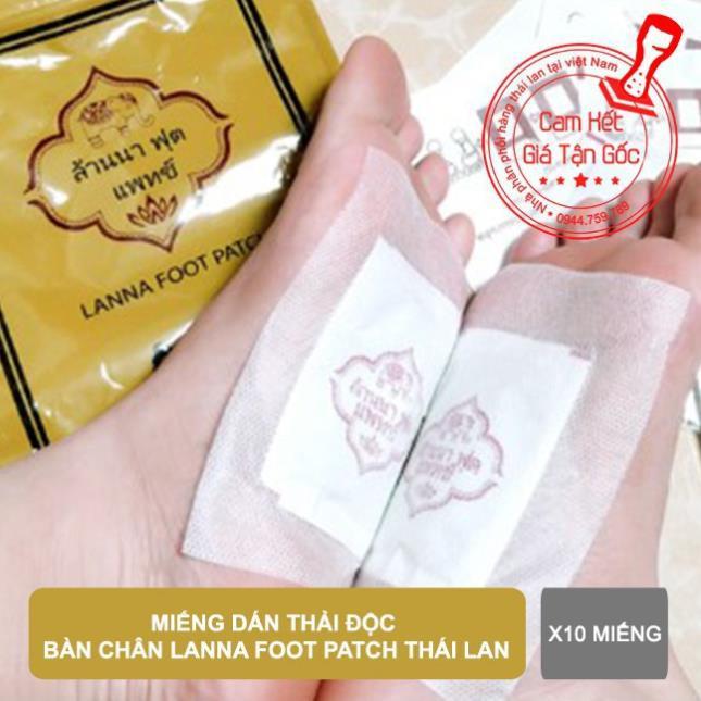 Miếng dán thải độc bàn chân Lanna Foot Patch Thái Lan