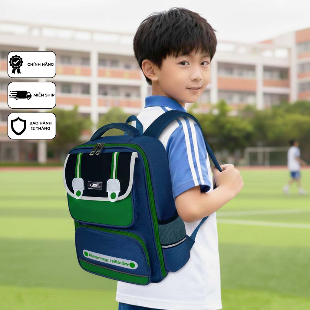 Balo học sinh cao cấp chống nước TNBags Smart Green TN.B 3111 balo đi học đi chơi tiện dụng cho bé thiết kế hiện đại êm ái bền đẹp!