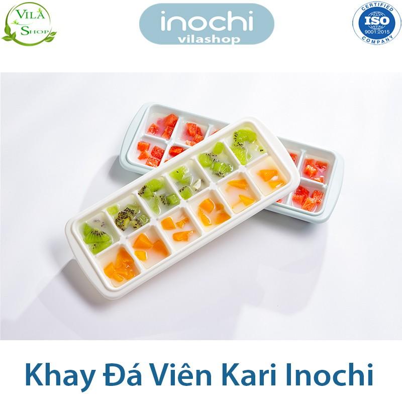 Khay Làm Đá, Khay Làm Thạch Kari 12 Viên, Khay Tích Trữ Đồ Ăn Dặm Cho Bé Nhựa Dẻo Cao Cấp Inochi Kháng Khuẩn - Khử Mùi