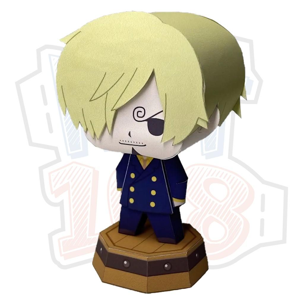 Mô hình giấy Anime Chibi Sanji - One Piece + kit mô hình hộp trang trí