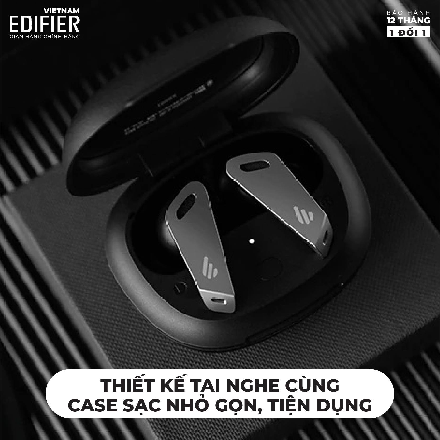 Tai nghe Bluetooth 5.0 EDIFIER TWS NB2 Âm thanh Stereo Chống nước IPX5 Có app điều chỉnh - Hàng chính hãng