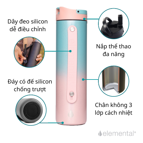 [Phiên bản giới hạn (Limited)_ Thương hiệu Mỹ] Bình giữ nhiệt Elemental Iconic Sport 590ml, giữ nhiệt vượt trội, an toàn sức khỏe, giá siêu hot