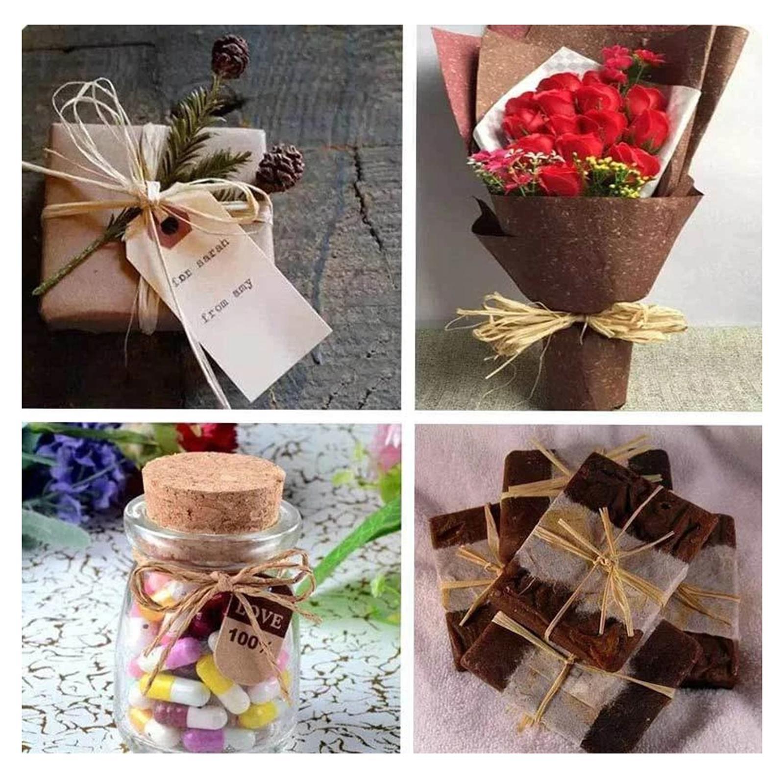 Raffia Paper Ribbon Twine Cord for Gift Wrapping Crafting Weaving Chocolate
