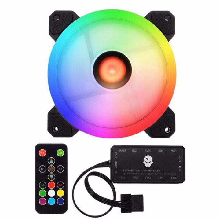 Bộ kit 5 fan led RGB kèm HUB và Điều khiển HXHF HF-200