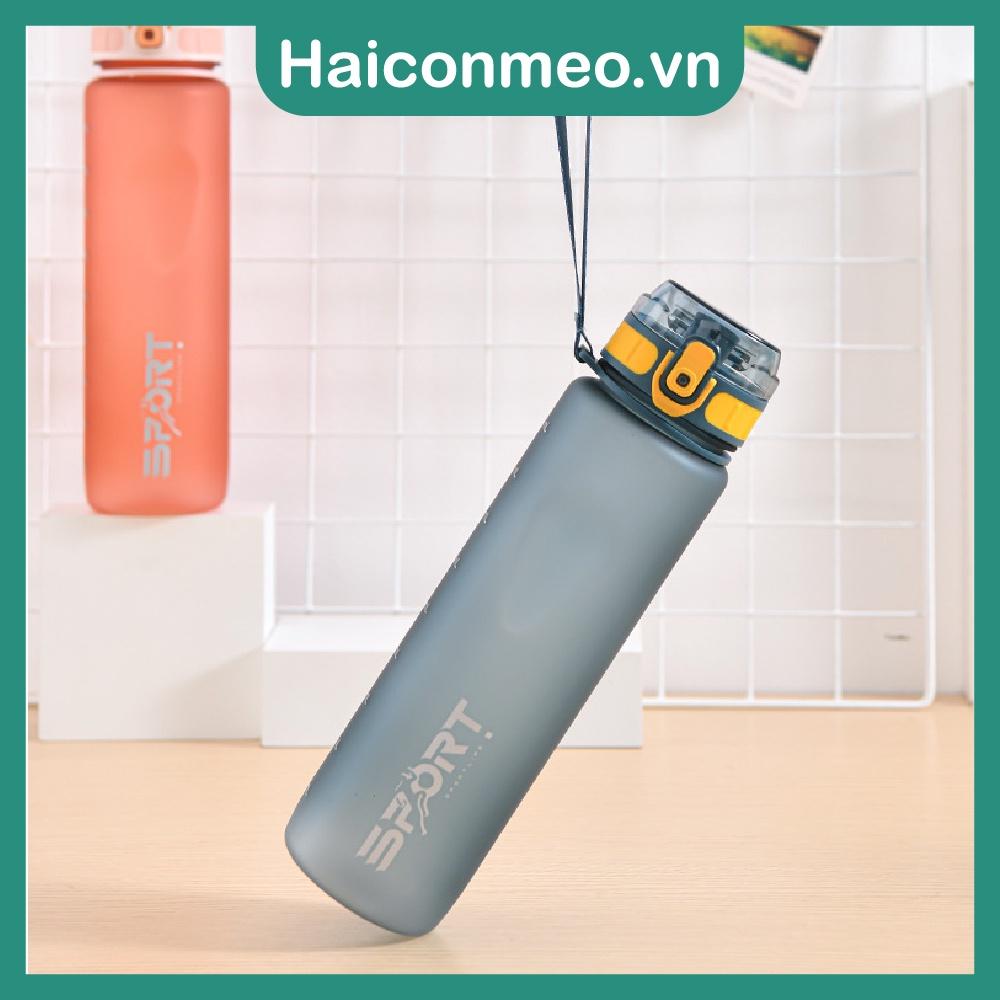 Bình nước thể thao Sport tập gym chạy bộ đánh cầu lông, 1000ml có quai