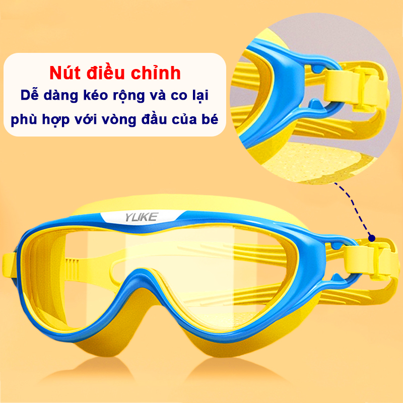 Kính bơi cho bé 4-12 tuổi cao cấp BBShine, Kính bơi trẻ em góc nhìn rộng nhiều màu sắc tươi sáng - KB008