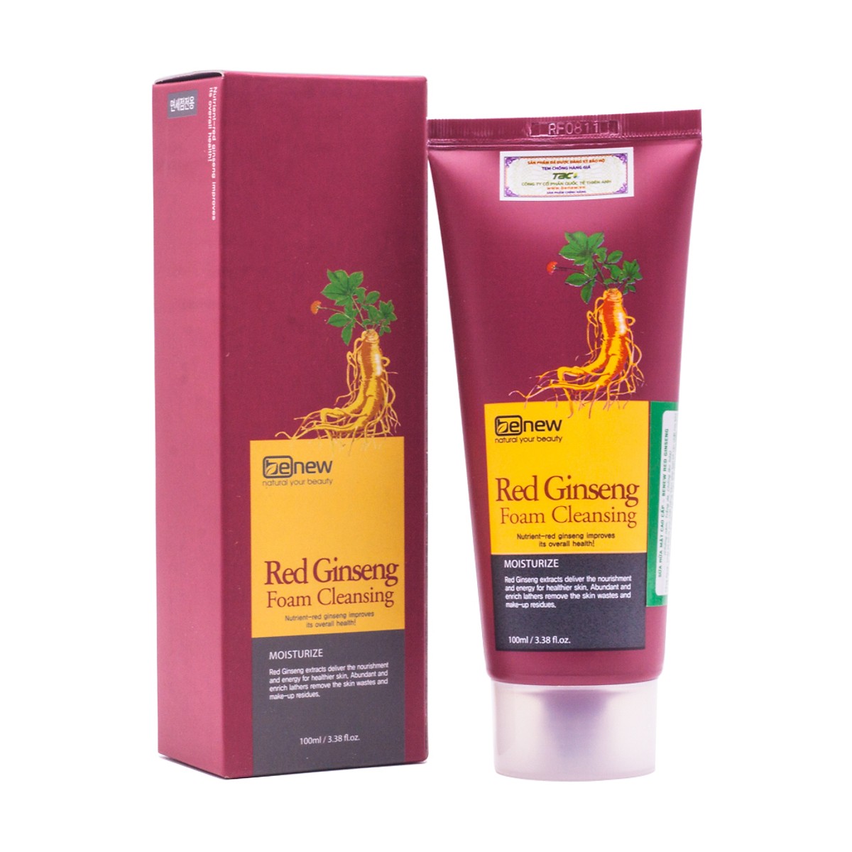 Sữa rửa mặt Hồng Sâm Benew Red Ginseng Foam Cleansing (100ml) - Hàng Chính Hãng [ Tặng bút bi mực nước ]