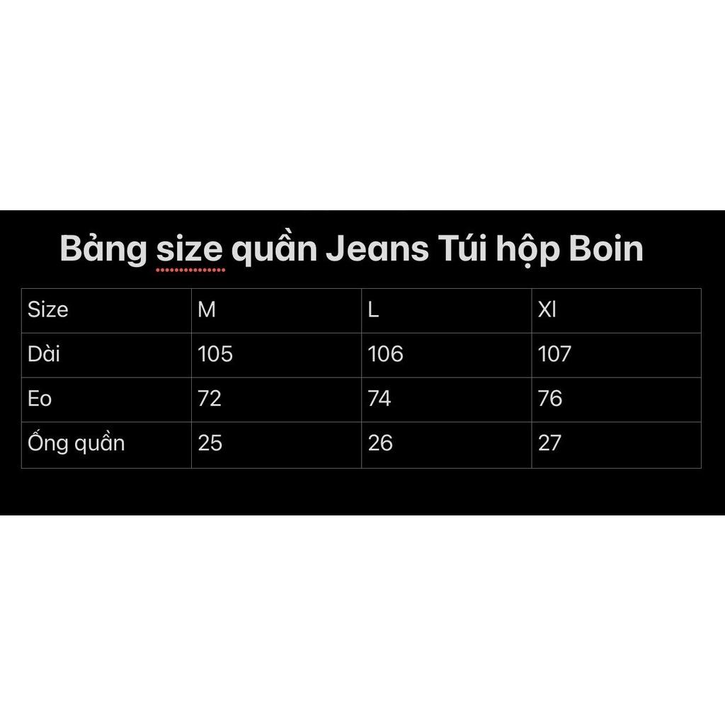 Quần jeans ống rộng suông Túi hộp Unisex chất jeans dày dặn quần jeans nam nữ phong cách Ulzzang