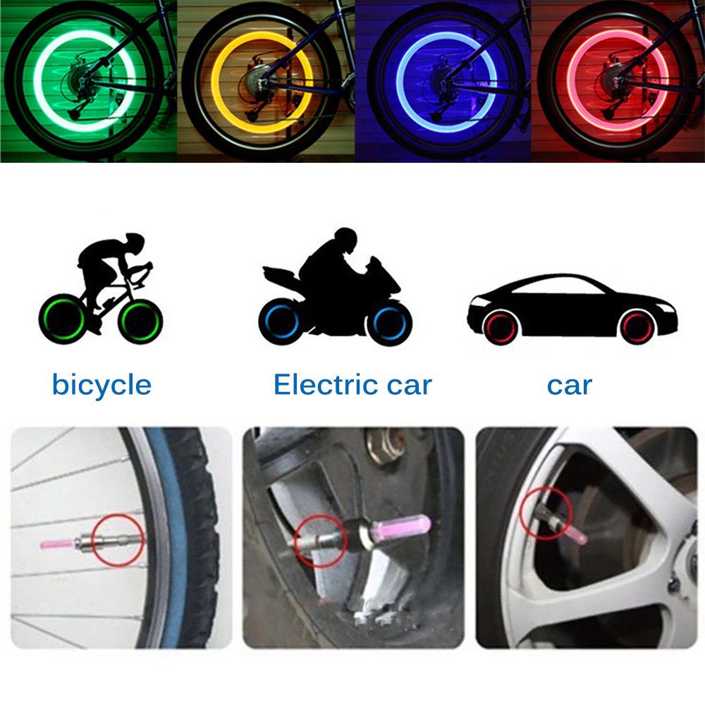 2 Đèn led neon gắn van xe đạp xe máy - Hàng Chính hãng dododios