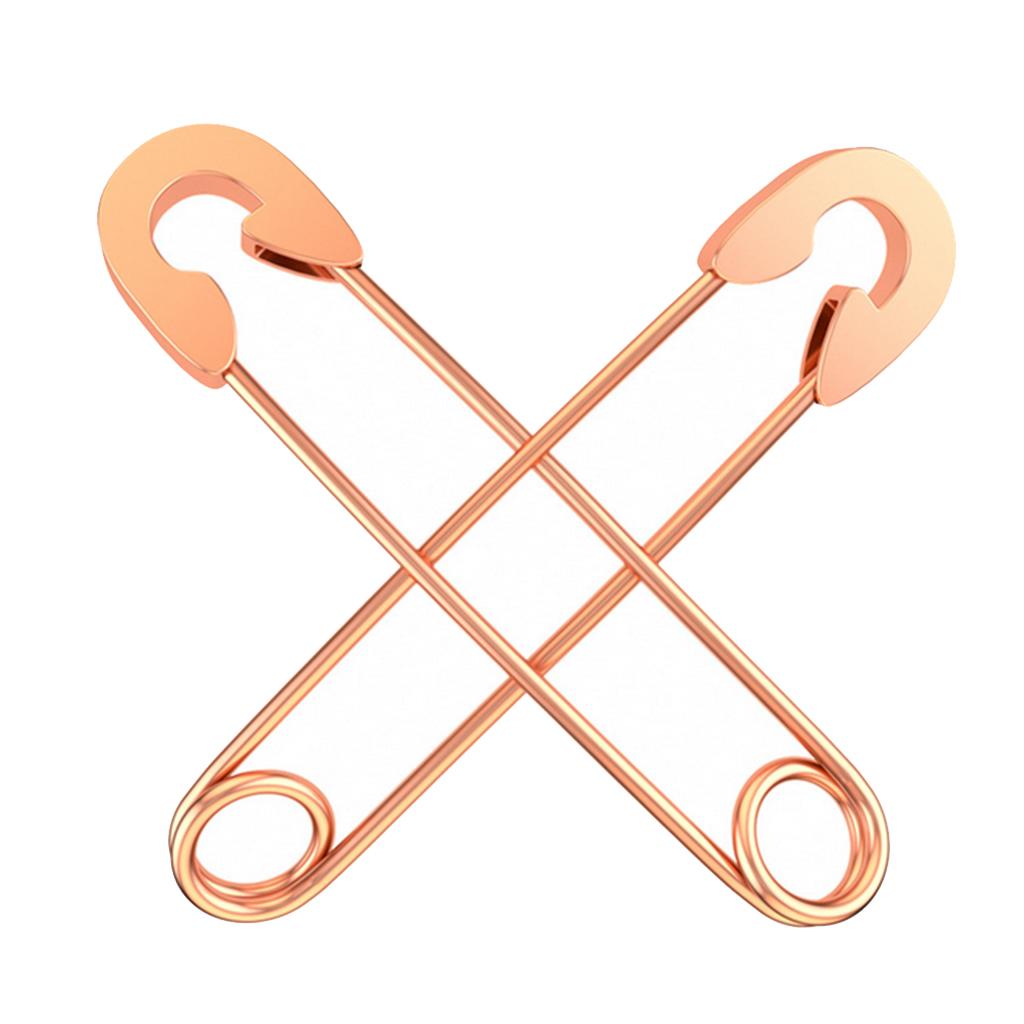 2xStylish Earrings Punk Safety Pin Earrings Ear Piercing Jewelry Rose Gold