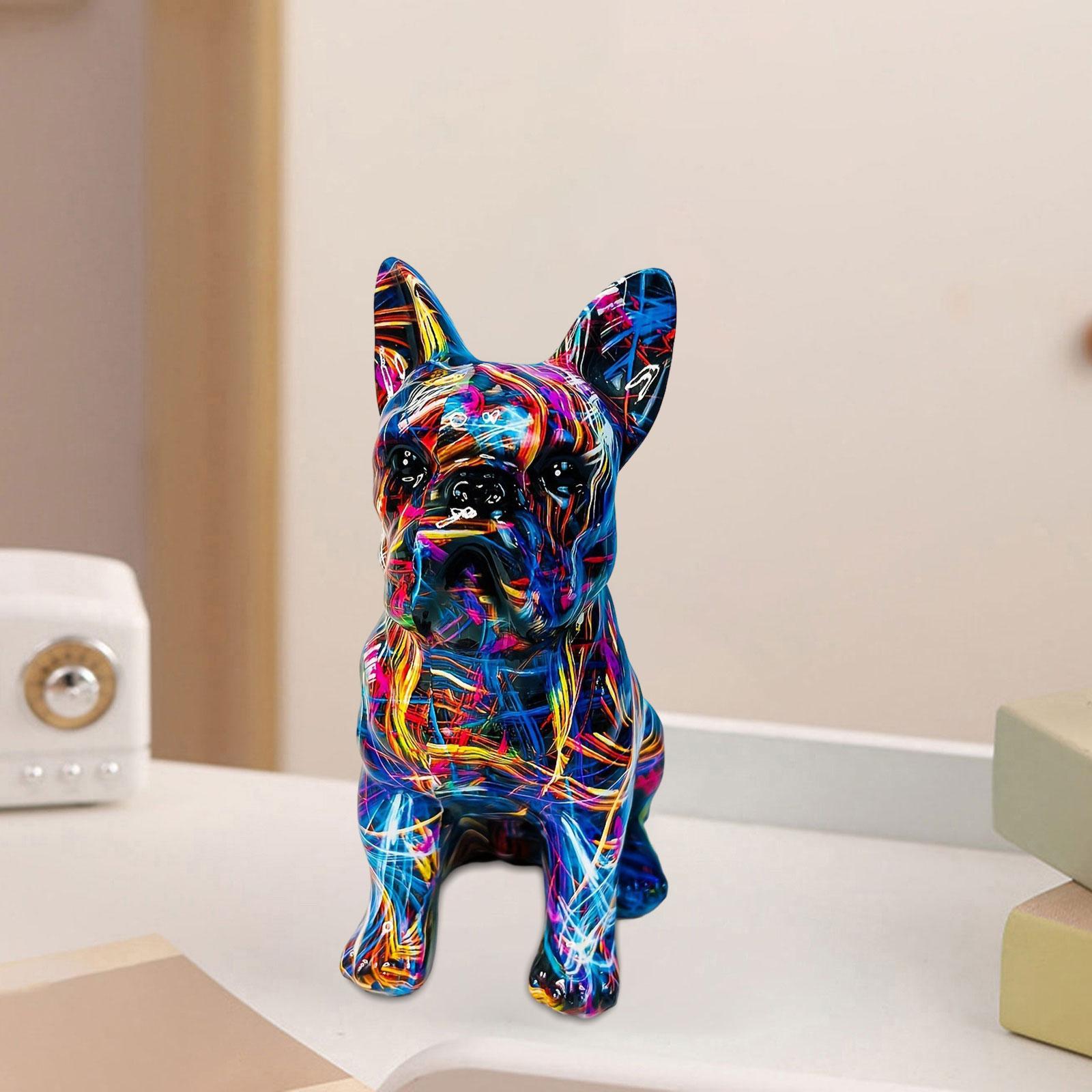Dog Statue Dog Ornament Resin  Creative Animal Statue Dog Sculpture for Bedroom  Cabinets Entryway