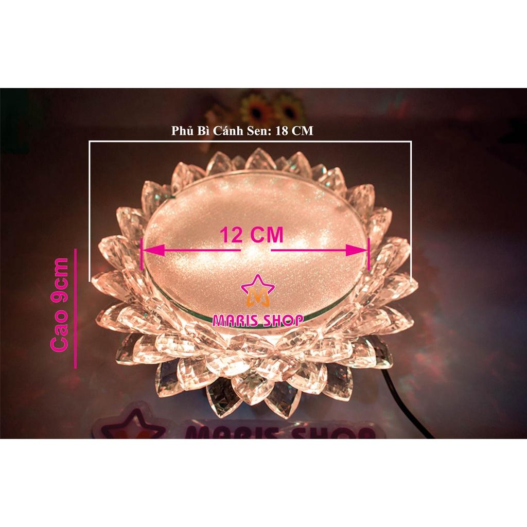 Đài sen tròn để tượng Phật đèn LED điểu khiển từ xa nhiều chế độ sáng, Đế tượng Phật