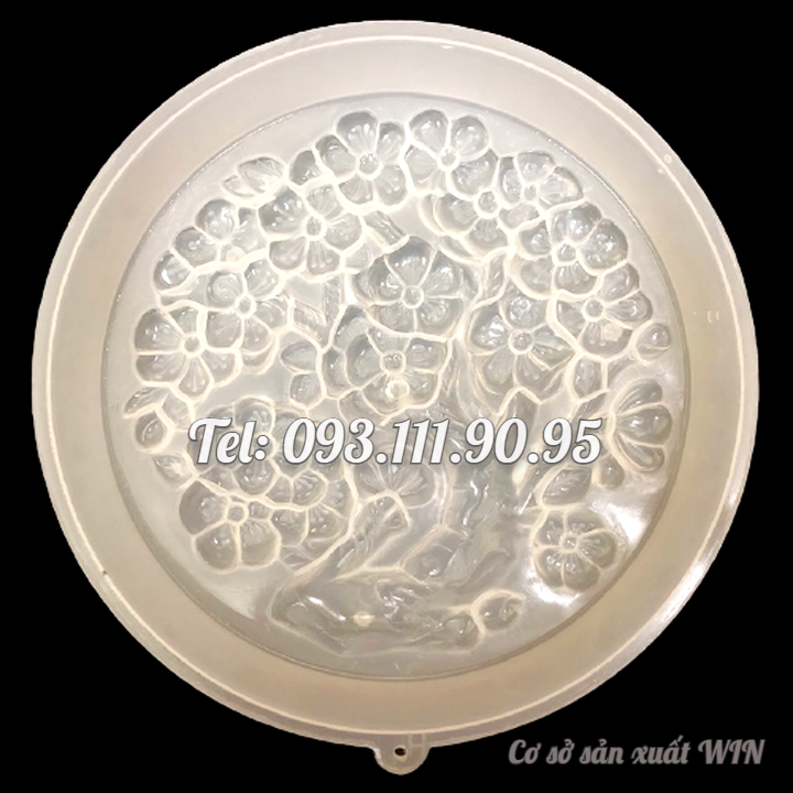 Khuôn rau câu sinh nhật, cưới hỏi hoa mai – Khuôn hình tròn loại 20 cm - Mã số 1276